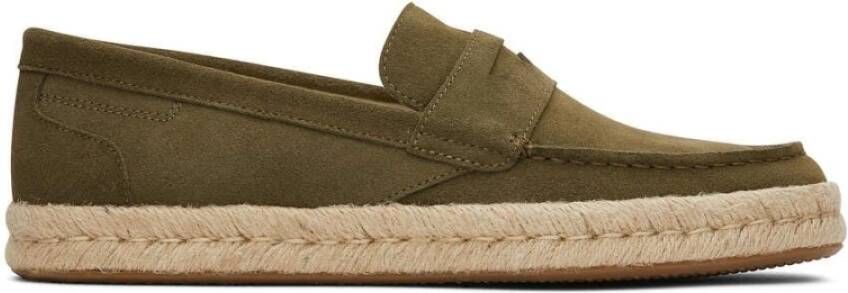 Toms Stijlvolle donkere olijfkleurige suède schoenen