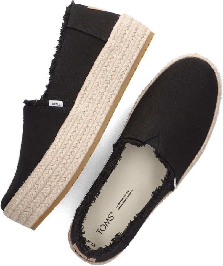 TOMS Valencia | Espadrilles met platea Zwart Canvas Espadrilles Dames - Foto 8