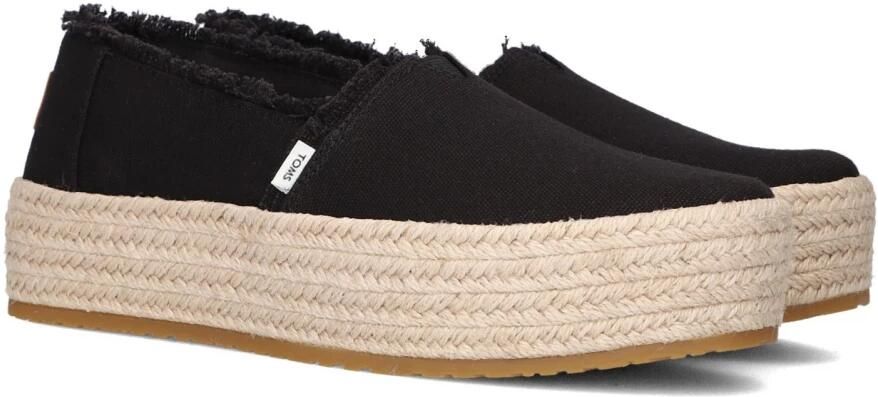 TOMS Valencia | Espadrilles met platea Zwart Canvas Espadrilles Dames