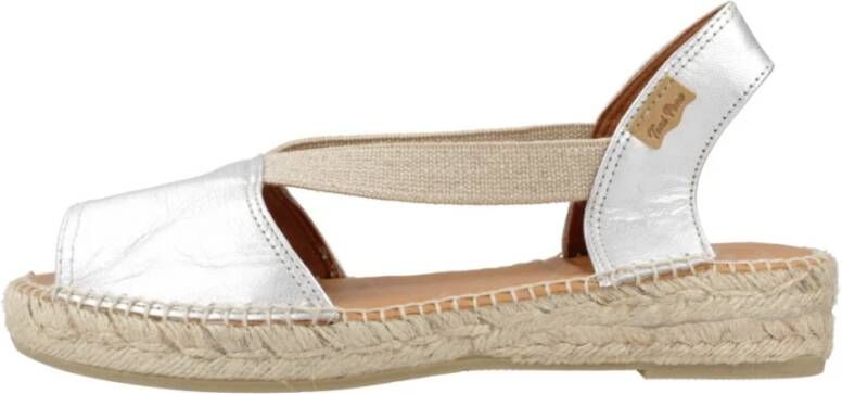 Toni Pons ETNA Platte leren sandaal met elastiek ZILVER - Foto 2