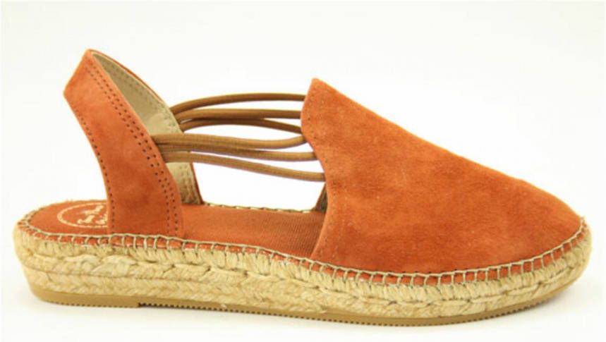 Manebí Suède Espadrilles Met Veters in het Oranje Dames Schoenen voor voor Platte schoenen voor Espadrilles en sandalen 