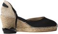 Toni Pons Valenciaanse espadrille met wigvormige zool en nerven CALONGE - Zwart