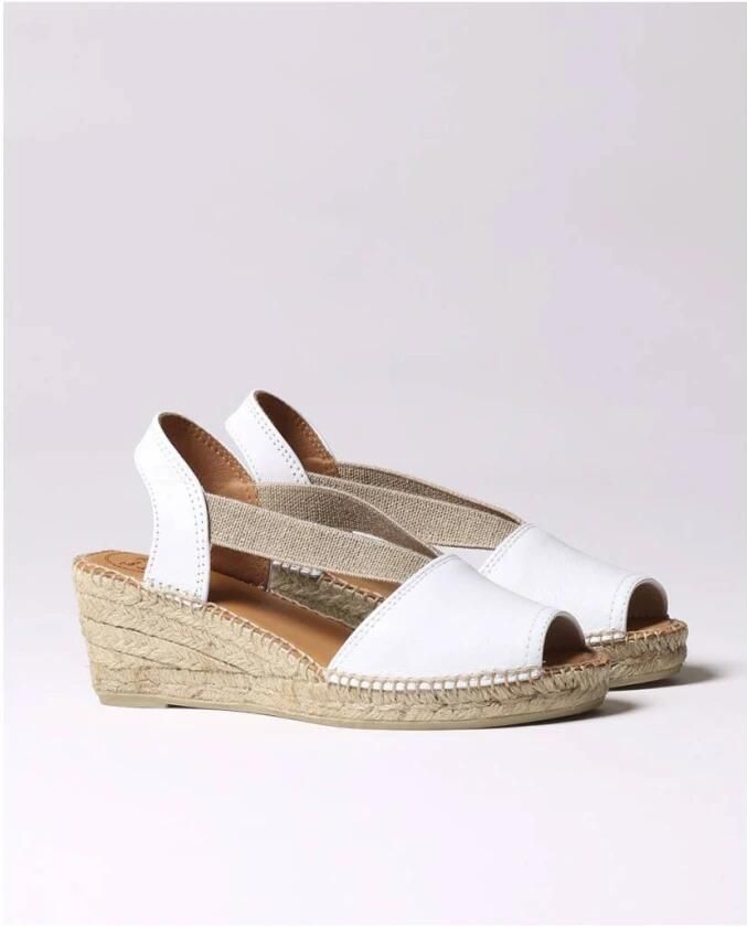 Toni Pons TEIDE-P Leren espadrille met veiligheidssluiting en middelhoge sleehak WIT - Foto 4