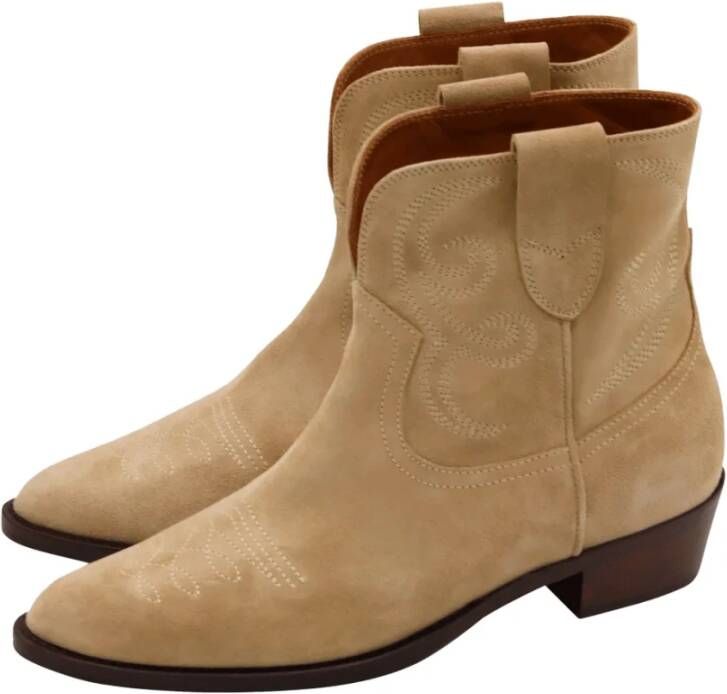 Toral Boots & laarzen Suede Western Booties in beige