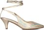 Toral Dames Pumps Damesschoenen Leer Crocoprint hoogte Nor Goud - Thumbnail 2