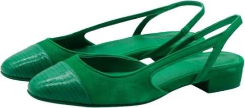 Toral Luisa Groene Leren Flats Green Dames