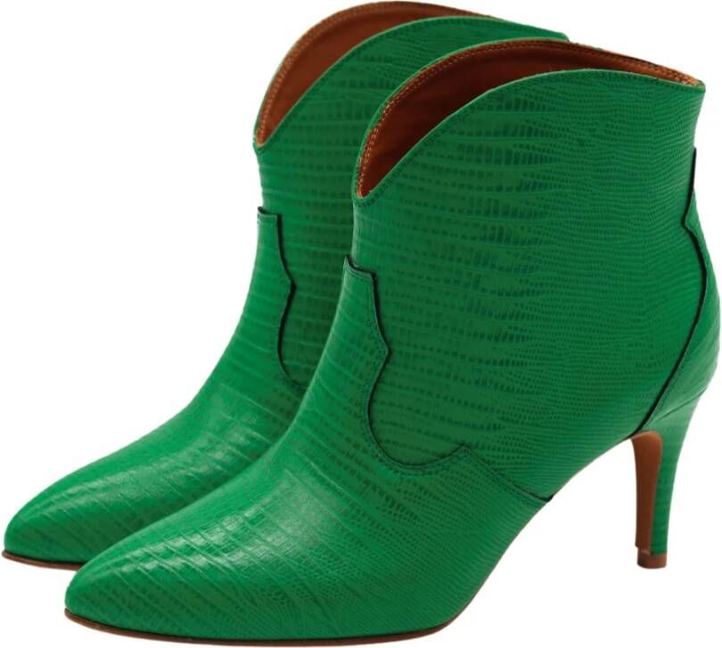 Toral Selene Groene Enkellaarzen met Stiletto Hak Green Dames