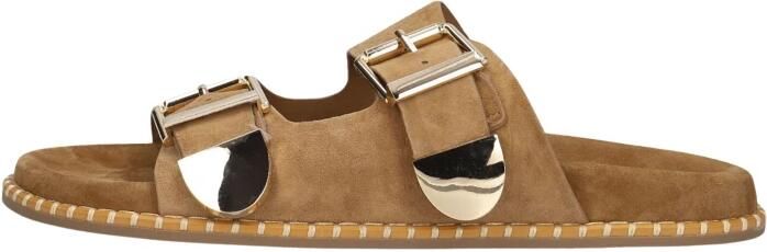 TORAL Slippers Dames Hidra Suède Camel