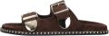TORAL Slippers Dames Hidra Suède Bruin - Bruin