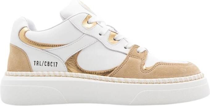 Toral Witte Leren Sneaker met Gouden Accenten Multicolor Dames