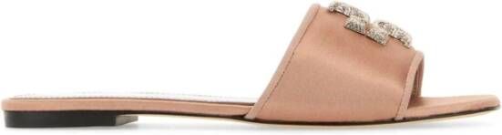 TORY BURCH Antiekroze Satijnen Eleanor Pantoffels Pink Dames