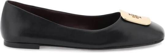 TORY BURCH Leren Ballet Flats Vierkante Neus Black Dames