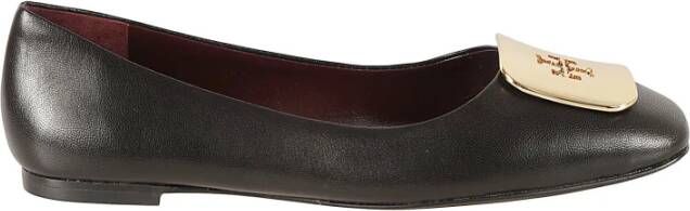 TORY BURCH Georgia leren balletflats Black Dames