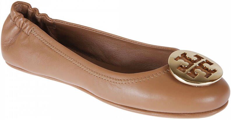 TORY BURCH Bruine Platte Schoenen Must-Have voor Modieuze Vrouwen Bruin Dames