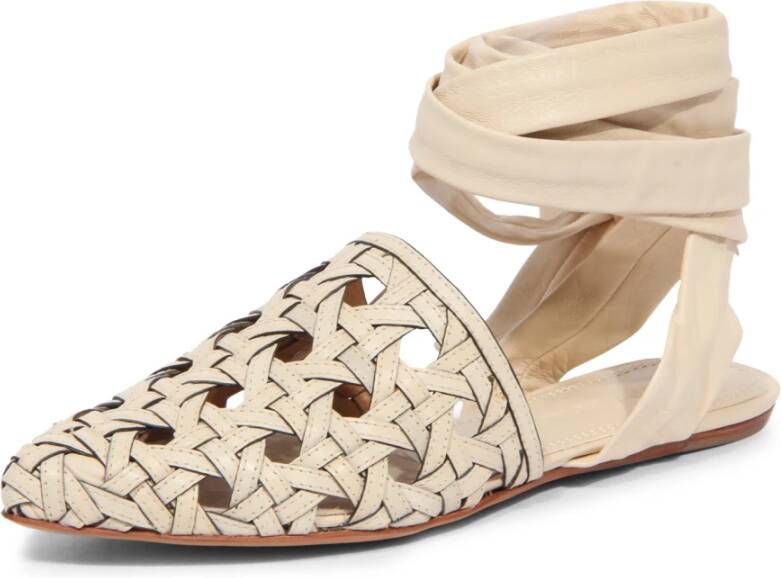 TORY BURCH leather babouches Beige Dames