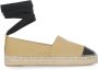 Tory Burch Beige leren espadrilles met metalen logo - Thumbnail 1