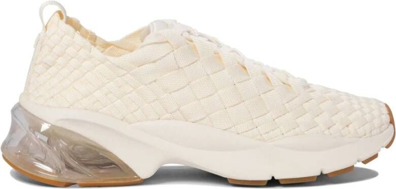 TORY BURCH Ivoor Geweven Stof Trainer Sneakers Beige Dames