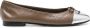 TORY BURCH Bicolor Cap-Toe Ballerina Schoenen Brown Dames - Thumbnail 1