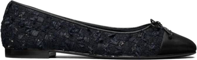 Tory Burch Blauwe Platte Schoenen met Strikdetail