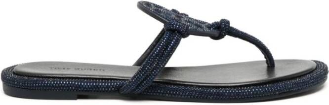 TORY BURCH Blauwe Sandalen met Kristalversiering Blue Dames