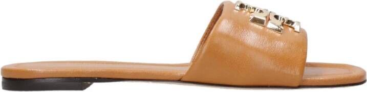 Tory Burch Bruine leren sandalen met kwastjes