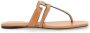 Tory Burch Bruine leren teenslippers - Thumbnail 1