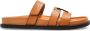 Tory Burch Bruine platte sandalen met logo detail - Thumbnail 1