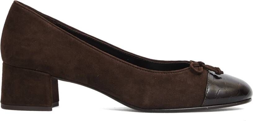 Tory Burch Bruine Suède Krokodillenteen Pumps