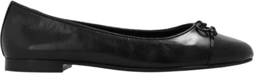 TORY BURCH Zwarte Leren Cap Toe Ballerina`s Black Dames