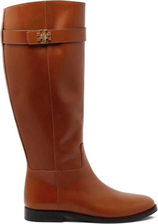 Tory Burch Cognac Bruin T Slot Leren Laarzen