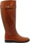 Tory Burch Cognac Bruin T Slot Leren Laarzen - Thumbnail 1