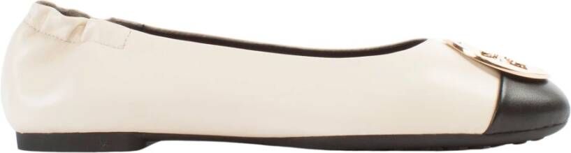 TORY BURCH Crème Ballerina met Cap Toe Beige Dames