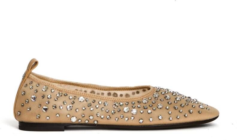 TORY BURCH Ballerina's met glinsterende kristallen Beige Dames