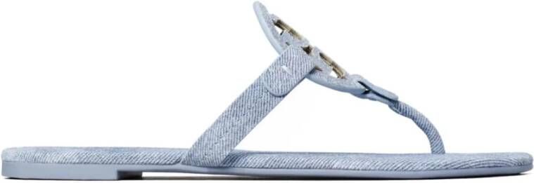 Tory Burch Denim Sandalen met Bedrukt Suède