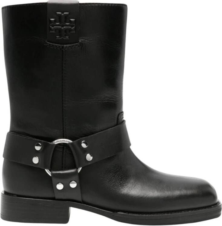 TORY BURCH Perfecte Zwarte Double T Moto Laars Black Dames