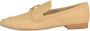 TORY BURCH Beige leren loafers met gouden logo Gray Dames - Thumbnail 3