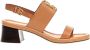 TORY BURCH Eleanor Logo Sandaal Bruin Dames - Thumbnail 1