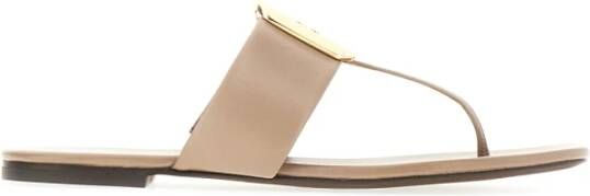 TORY BURCH Georgia flip-flops in leer Beige Dames