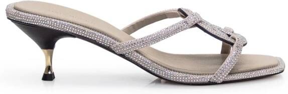 TORY BURCH Grijze Sandalen met Kristallen Gray Dames