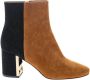 TORY BURCH Gigi Suede Enkellaarzen met twee kleuren Bruin Dames - Thumbnail 1