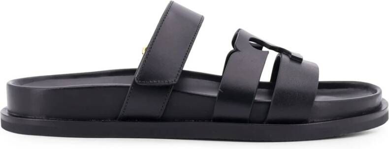 TORY BURCH Zwarte Leren Sandalen Elegant Chic Look Black Dames