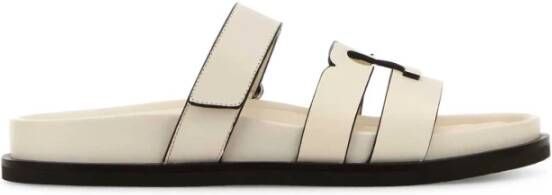 Tory Burch Ivoor Leren Sport Slippers