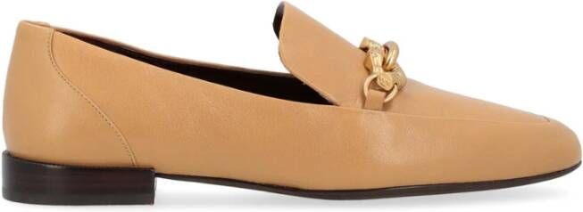 TORY BURCH Jessa Leren Loafer in Cuoio Beige Dames