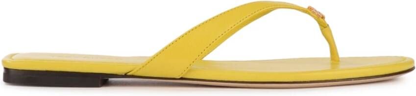 TORY BURCH Klassieke gele leren slippers Yellow Dames