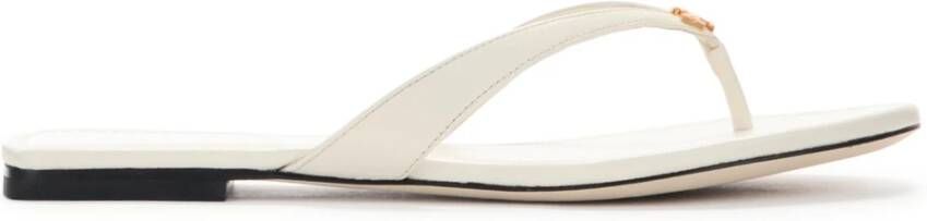 TORY BURCH Klassieke Leren Ivory Slippers White Dames