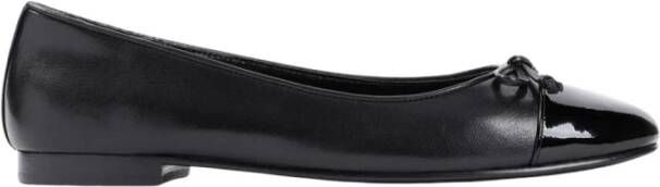 Tory Burch Klassieke zwarte leren ballerina`s