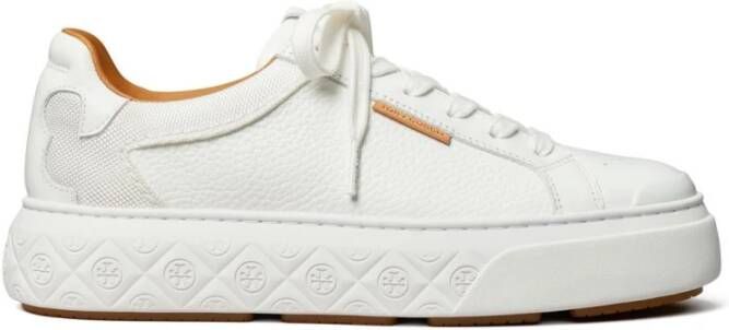 TORY BURCH Witte Leren Veterschoenen White Dames