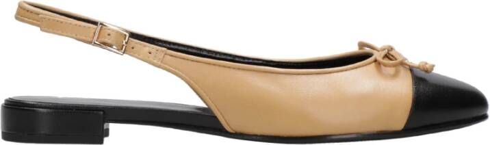 Tory Burch Leren Ballerina`s met Strik en Ronde Neus