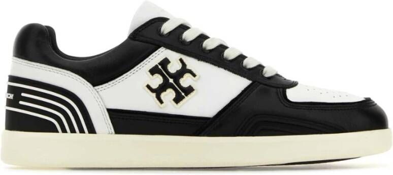 TORY BURCH Leren Clover Court Sneakers Black Dames