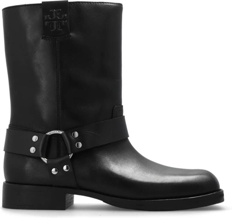 TORY BURCH Perfecte Zwarte Double T Moto Laars Black Dames